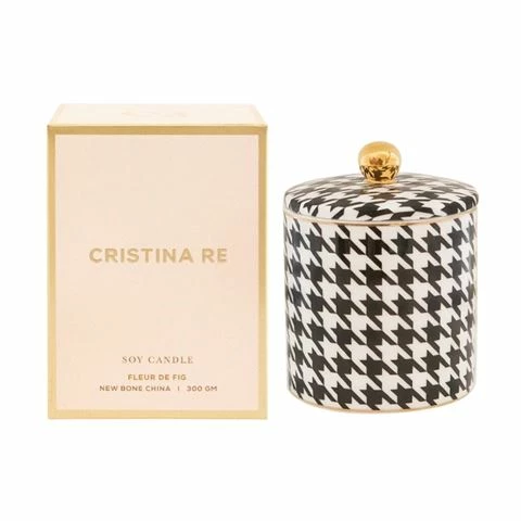Cristina Re - Ebony Houndstooth Fig Tree Candle 300g 1 Cristina Re - Ebony Houndstooth Fig Tree Candle 300g