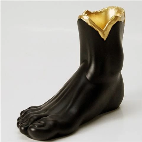 Antartidee - Foot Vase Black & Gold 1 Antartidee - Foot Vase Black & Gold