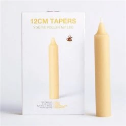 Queen B - Beeswax Dinner Taper Candles 12cm Set 4pce