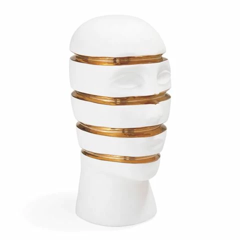 Jonathan Adler - Atlas Sliced Bust White/Gold 1 Jonathan Adler - Atlas Sliced Bust White/Gold