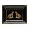 Halcyon Days - Twin Leopards Black Trinket Tray