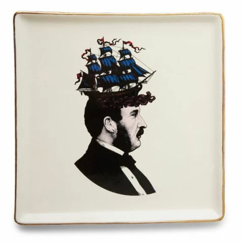 Gangzai - Capit'Hair Porcelain Trinket Tray 15x15cm 1 Gangzai - Capit'Hair Porcelain Trinket Tray 15x15cm