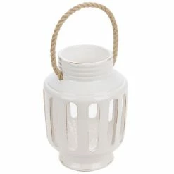 Virginia Casa - Lantern With Rope Handle White Small