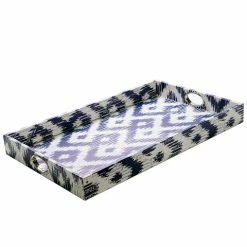 Avalon - Ikat Tray Large Blue & White