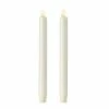 Liown - Moving Flame Tapered Candle Ivory 26cm Set 2pce