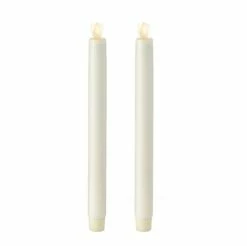 Liown - Moving Flame Tapered Candle Ivory 26cm Set 2pce