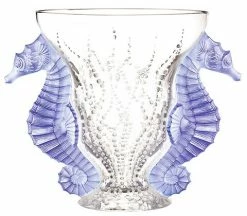 Lalique - Poseidon Blue Lavender Vase