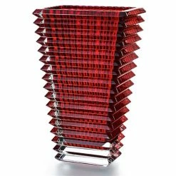 Baccarat - Eye Vase Rectangular Large Red 30cm