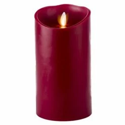Liown - Moving Flame Pillar Candle Red Cinnamon 14cm
