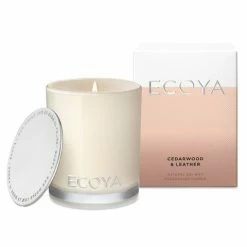 Ecoya - Cedarwood & Leather Mini Madison Jar Candle 80g