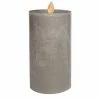 Liown - Moving Flame Pillar Candle Grey Chalky 16cm
