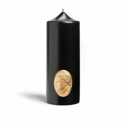 Trudon - Imperial Pillar Candle Non-Scented Black/Gold
