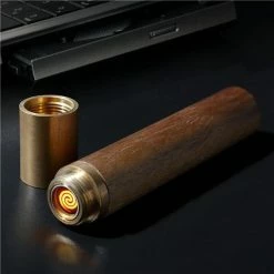 Gingko - Flameless Element Lighter Natural Walnut Wood