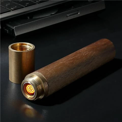 Gingko - Flameless Element Lighter Natural Walnut Wood 1 Gingko - Flameless Element Lighter Natural Walnut Wood