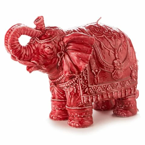 Mario Luca Giusti - Elephant Medium Ceramic-Look Candle Red 1 Mario Luca Giusti - Elephant Medium Ceramic-Look Candle Red