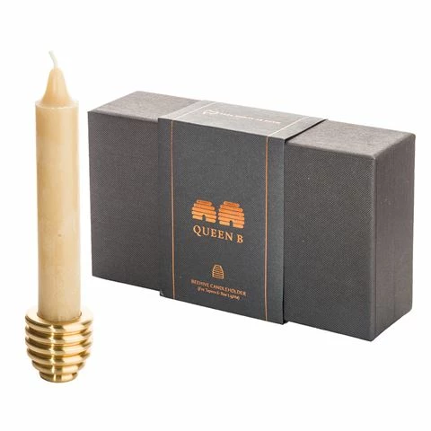 Queen B Black Label - Reversible Beehive Candle Holder Brass 1 Queen B Black Label - Reversible Beehive Candle Holder Brass