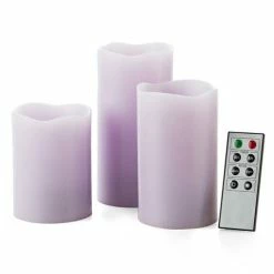RSC - 3D Moving Flame Candle Lavender Set 3pce